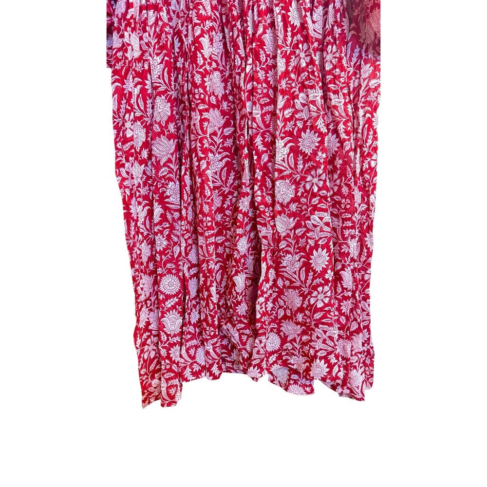 DAUGHTERS OF INDIA NWT Kyra Midi Dress Saffron Red Sz XL Block Print 100% Cotton - Picture 8 of 14